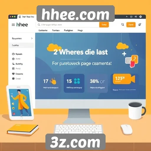 Navegação e interface do hhee.com em foco